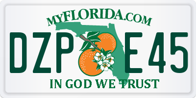 FL license plate DZPE45