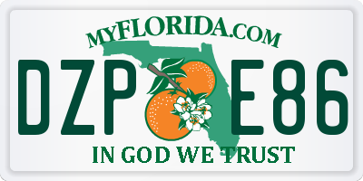 FL license plate DZPE86