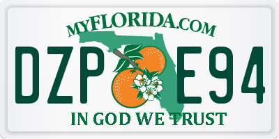 FL license plate DZPE94
