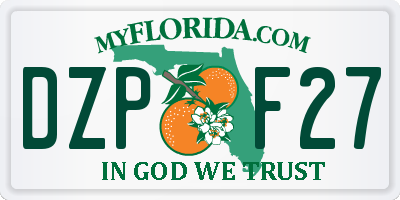 FL license plate DZPF27