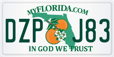 FL license plate DZPJ83