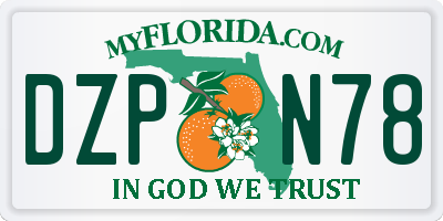 FL license plate DZPN78
