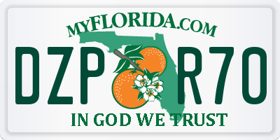 FL license plate DZPR70