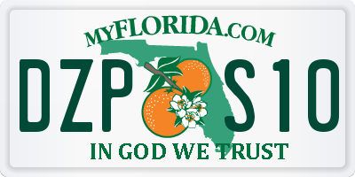 FL license plate DZPS10
