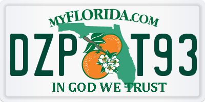 FL license plate DZPT93