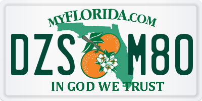 FL license plate DZSM80