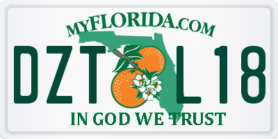 FL license plate DZTL18