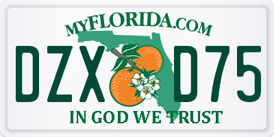 FL license plate DZXD75