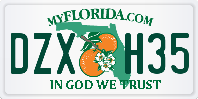 FL license plate DZXH35