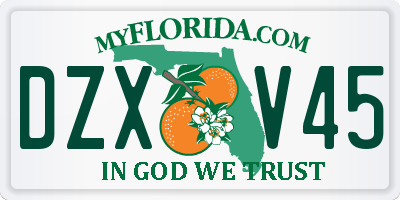 FL license plate DZXV45