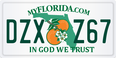 FL license plate DZXZ67