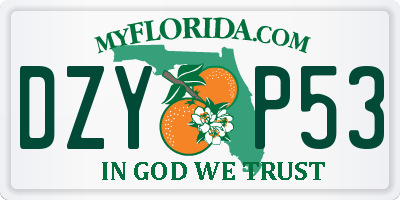 FL license plate DZYP53