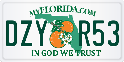 FL license plate DZYR53