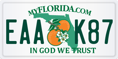 FL license plate EAAK87