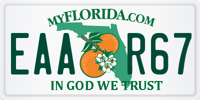 FL license plate EAAR67