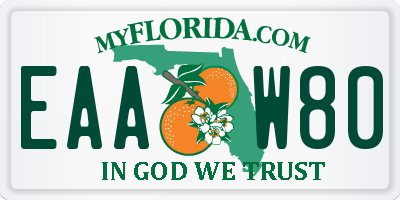 FL license plate EAAW80