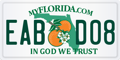 FL license plate EABD08