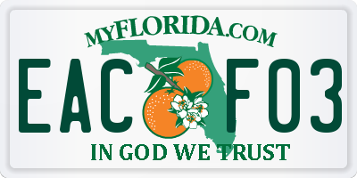 FL license plate EACF03