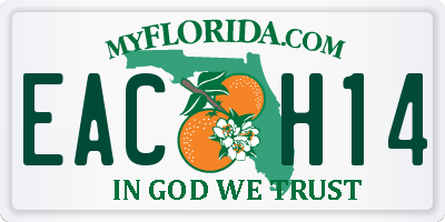 FL license plate EACH14