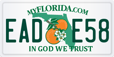FL license plate EADE58