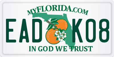 FL license plate EADK08