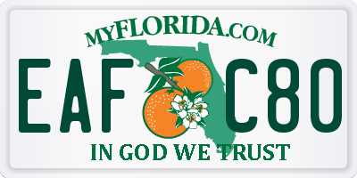FL license plate EAFC80