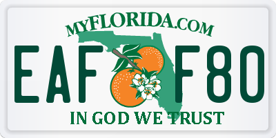 FL license plate EAFF80