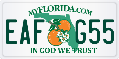 FL license plate EAFG55