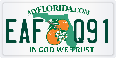 FL license plate EAFQ91