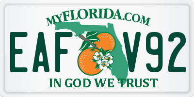 FL license plate EAFV92