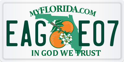 FL license plate EAGE07