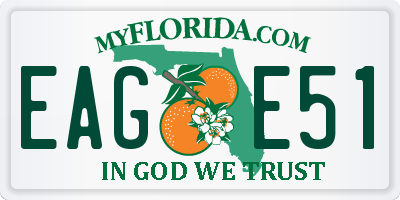 FL license plate EAGE51
