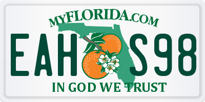 FL license plate EAHS98