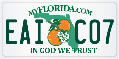 FL license plate EAIC07