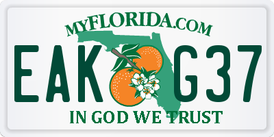 FL license plate EAKG37