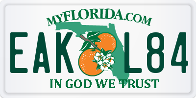 FL license plate EAKL84
