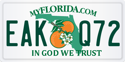 FL license plate EAKQ72