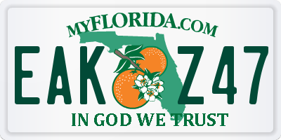 FL license plate EAKZ47