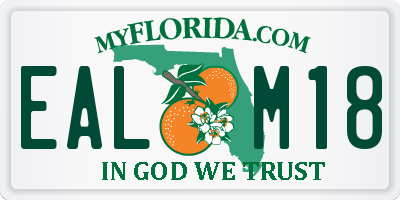 FL license plate EALM18