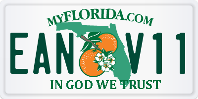 FL license plate EANV11