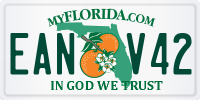 FL license plate EANV42