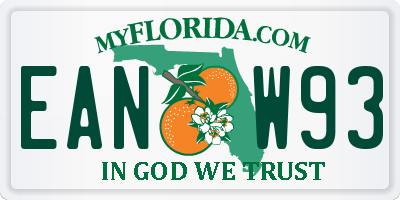 FL license plate EANW93