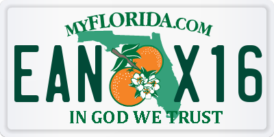 FL license plate EANX16