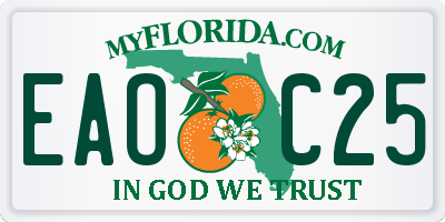 FL license plate EAOC25
