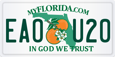 FL license plate EAOU20