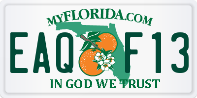 FL license plate EAQF13