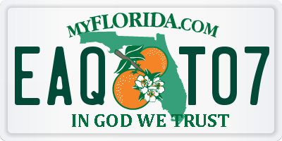 FL license plate EAQT07