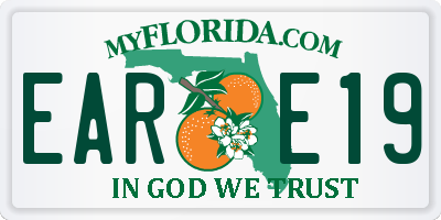 FL license plate EARE19