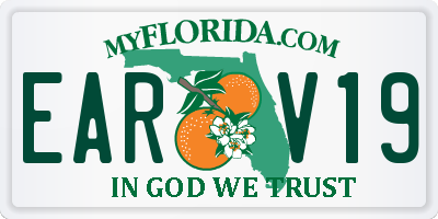 FL license plate EARV19