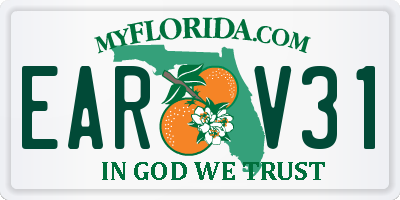 FL license plate EARV31